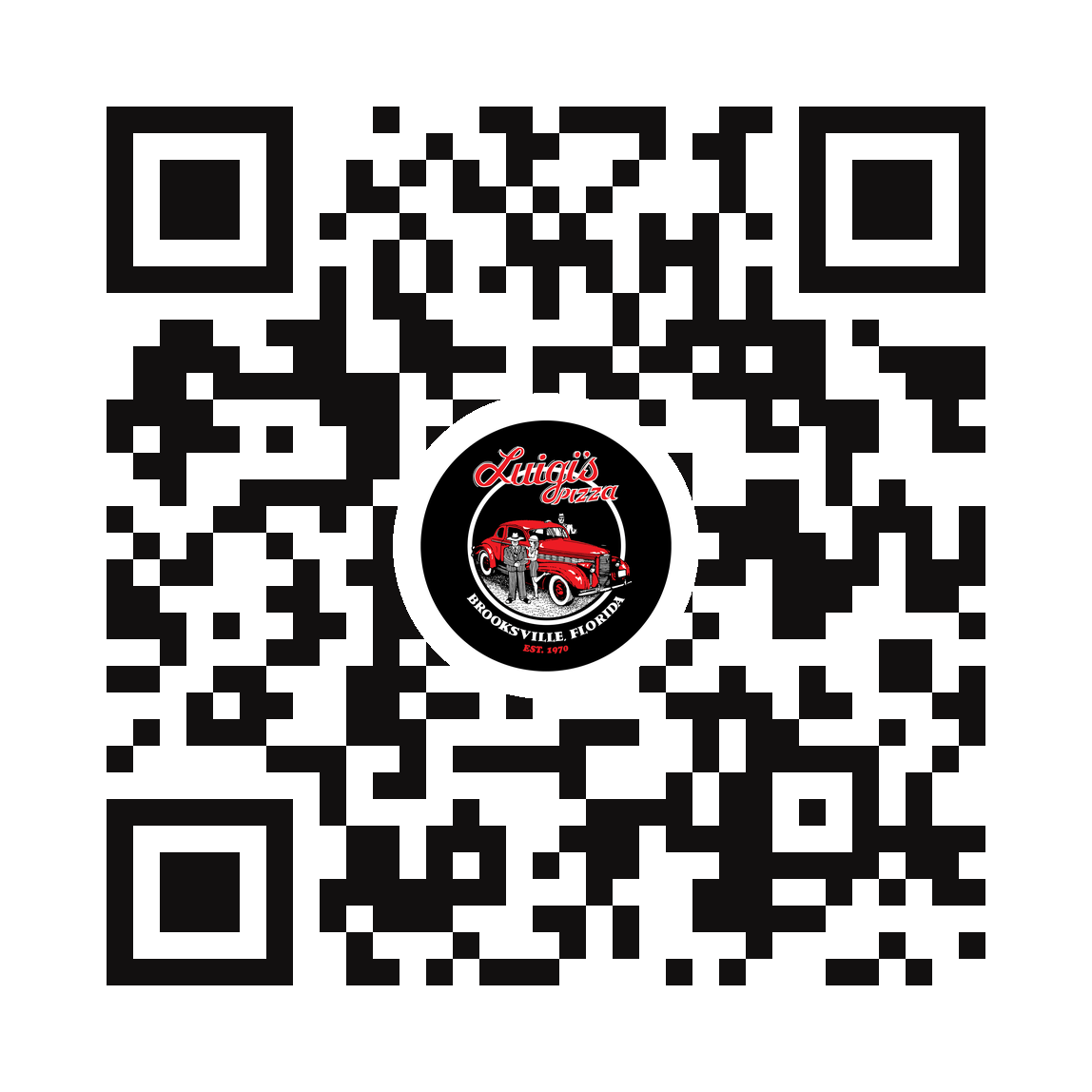 QR code linking to Luigi's Pizza menu